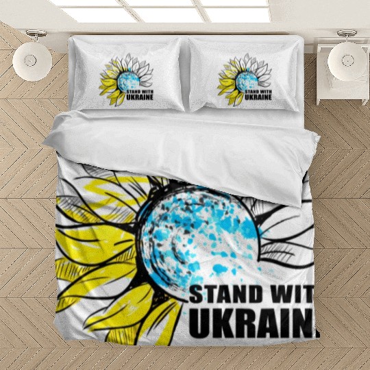 Sunflower Ukrainian Flag I Stand With Ukraine Ukra Bedding Sets