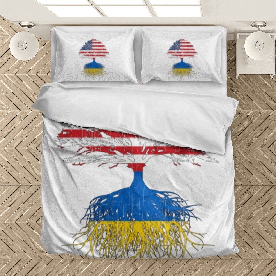 Ukrainian Roots Ukraine Us Flag Bedding Sets