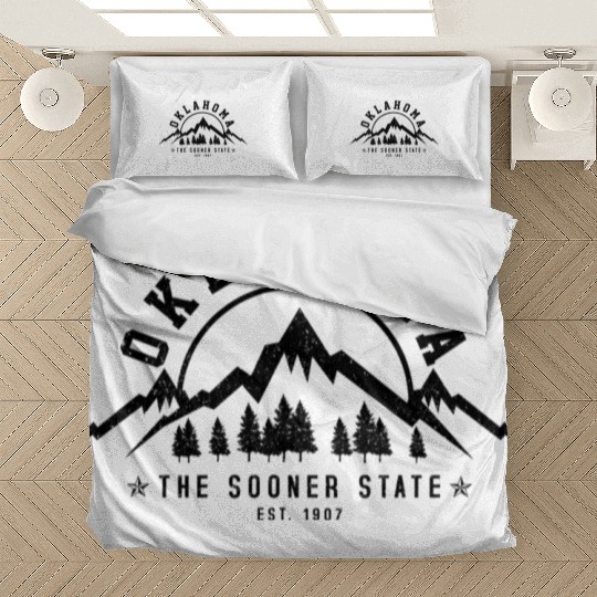 Oklahoma The Sooner State Est 1907 Mountains Bedding Sets