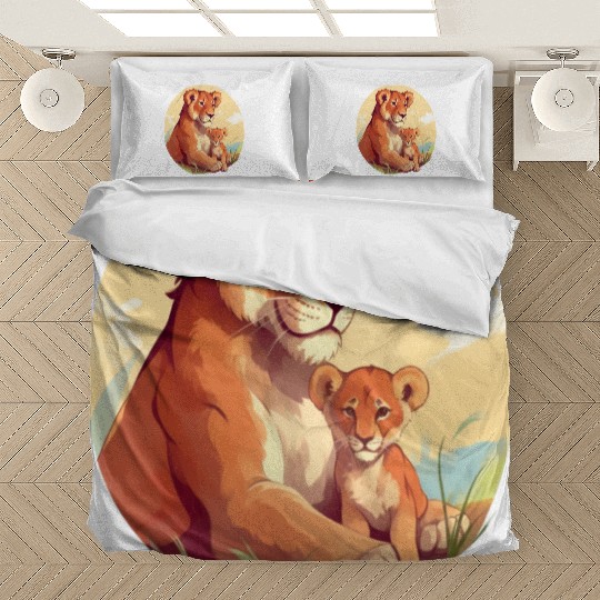 Lion Cub with mother Bedding Sets