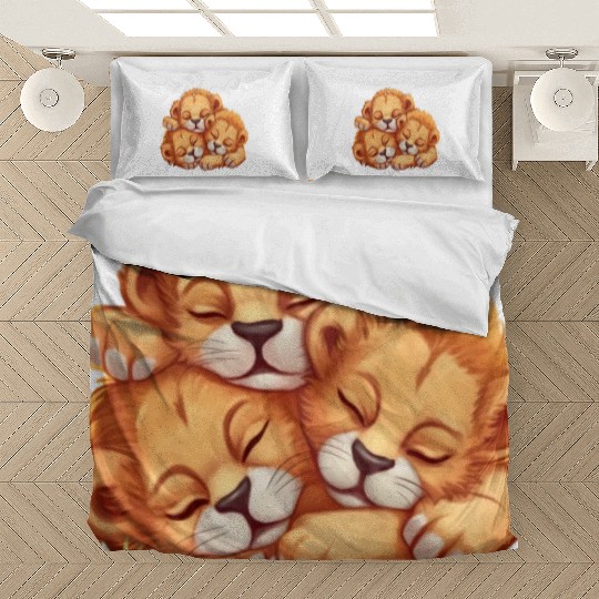 Sleeping lion cubs Bedding Sets