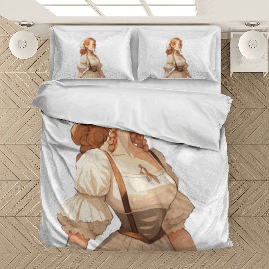 Cute Cottagecore Farm Girl Anime Solarpunk Bedding Sets