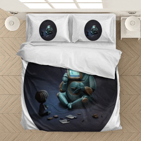 gamer robot nanny Funny Gift Bedding Sets
