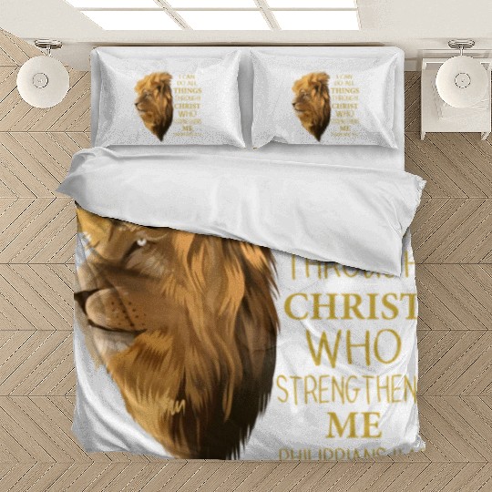 Philippians 413 Religious Lion Verses Christian Bedding Sets