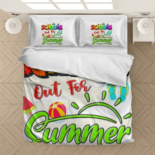 Schools Out For Summer Lover Funny Teacher Student Bedding Sets