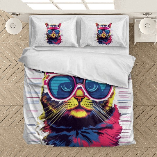 80s Cat Style Bedding Sets