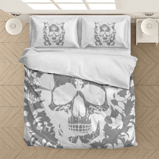 gothic skull in organic ornaments Bedding Sets