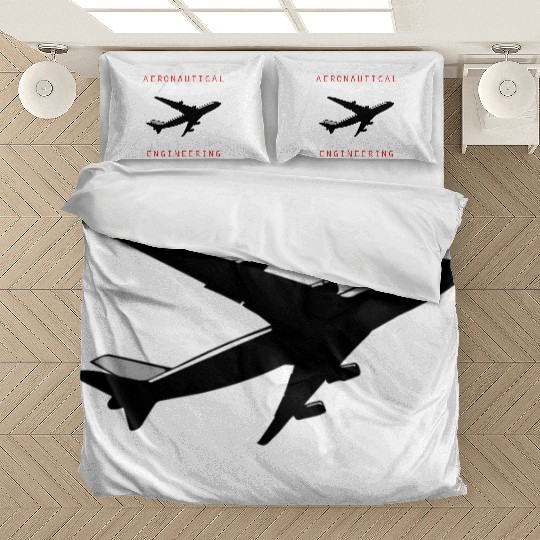aeronautical engineering text airplane picture Bedding Sets