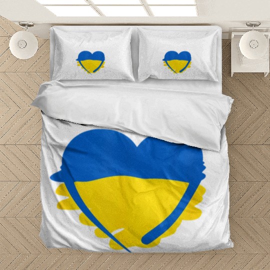 Ukrainian Flag Heart Ukraine Bedding Sets