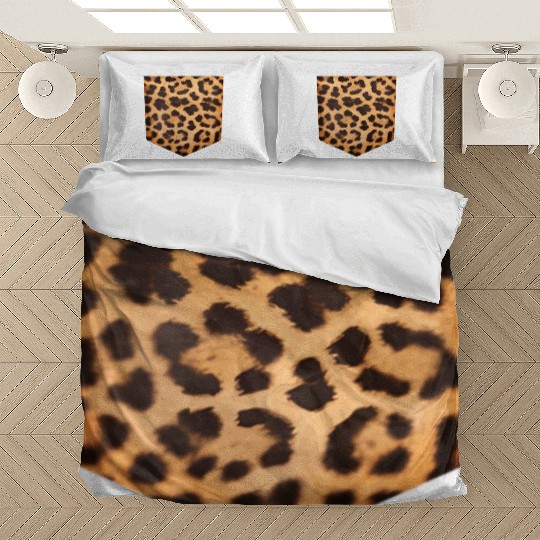 Leopard Print Pocket Falls For Bedding Sets