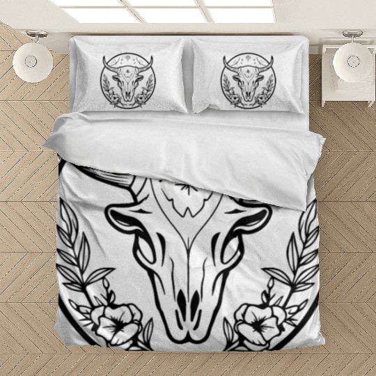 Cow Skull Boho Bedding Sets