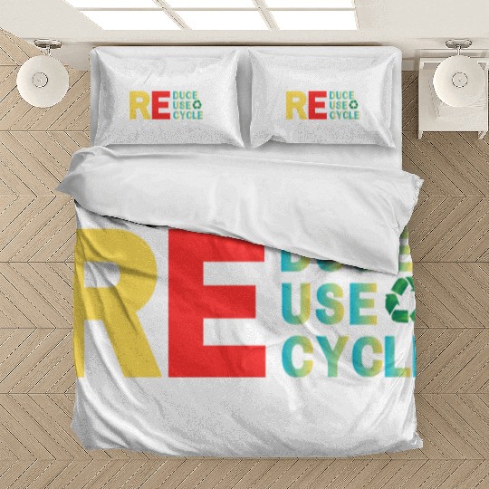 Save our planet Reduce reuse recycle Green life 1 Bedding Sets