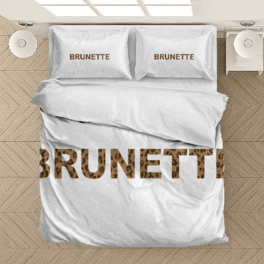 Brunette Leopard Print Bold Text Bedding Sets