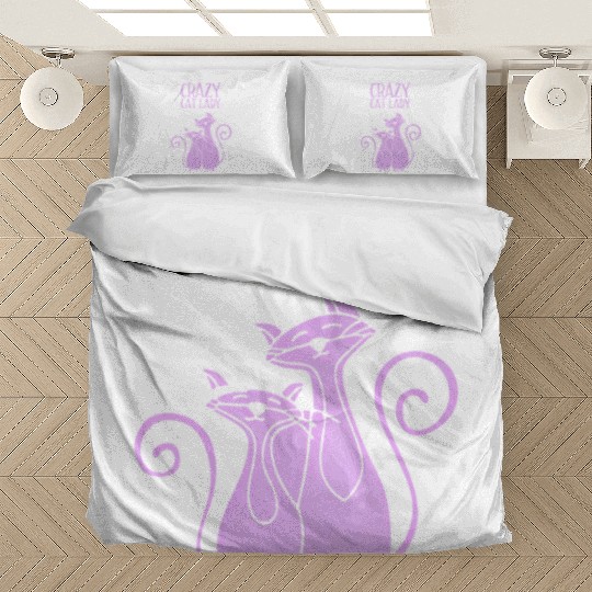 Crazy Cat Lady For Cat Purple Bedding Sets