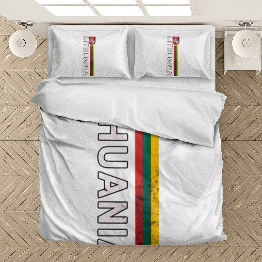 Lithuania Flag And Emblem Left Side Retro-Effect Bedding Sets