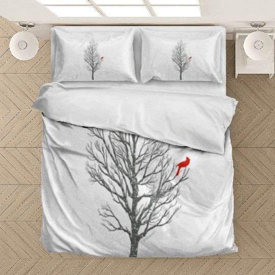 Winter Tree W Cardinal Bird Bedding Sets
