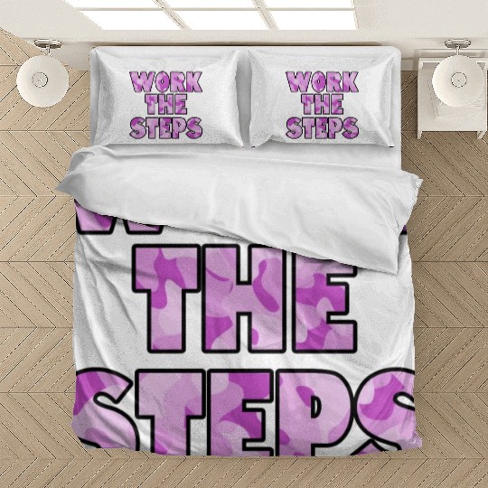 Work the Steps purple camo Bedding Sets