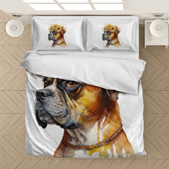 Cute Boxer Sunflower Dog Breed Pet Puppy Bedding Sets