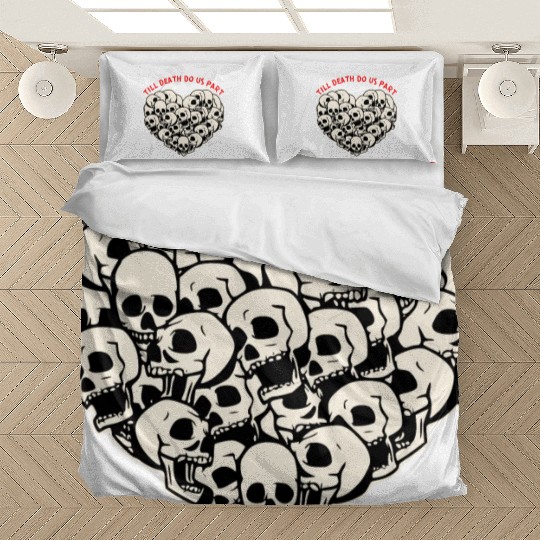 Till Death Do Us Part Skulls Heart ©WhiteTigerLLC Bedding Sets