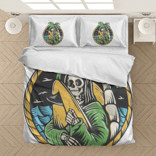 MONALISA SKULL IN THE BEACH Bedding Sets
