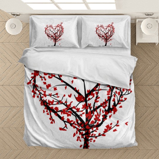 Red and Floral Heart Bedding Sets