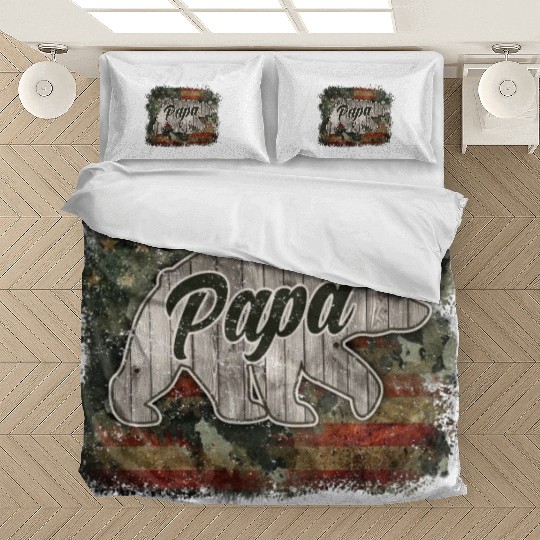 Vintage Papa Bear Fathers Day Bedding Sets