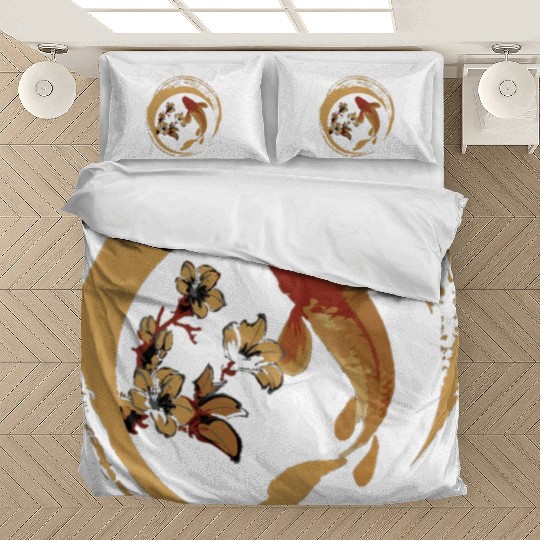 Koi Fish Japanese Koi Carp Cherry Blossom Sakura Bedding Sets