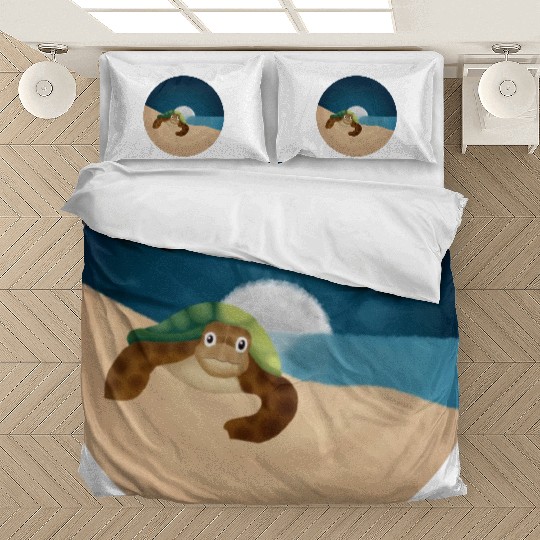 Night Serenity: Sea Turtle by the Moon Bedding Sets