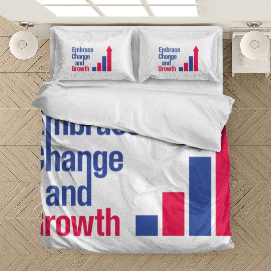 Embrace Change and Growth quote typography product Bedding Sets