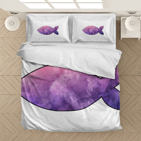 Fish purple watercolor Bedding Sets