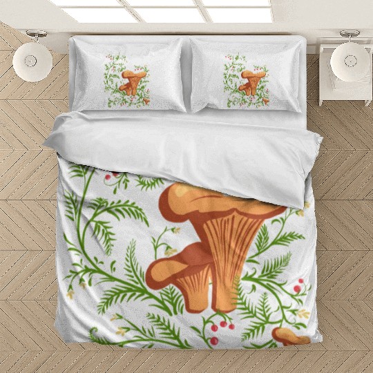 Forest Mushrooms Floral Fungi Ukrainian Vyshyvanka Bedding Sets