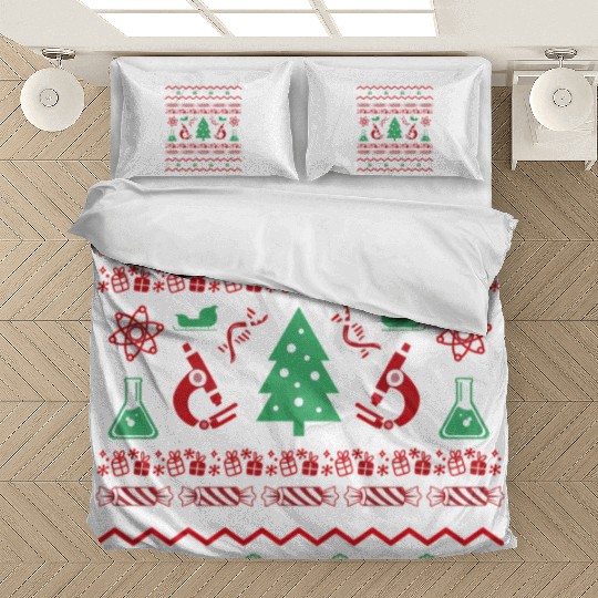 Science Laboratory Ugly Sweater Dna Microbiology Bedding Sets