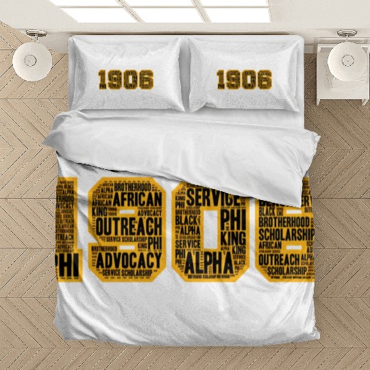 Mens Alpha African Fraternity Hand Sign 1906 Words Bedding Sets