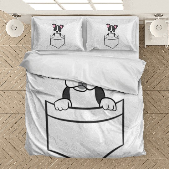 Boston Terrier In The Pocket Pocket Boston Terrier Bedding Sets