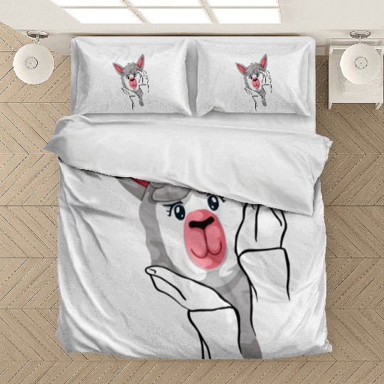 Funny llama in hands Bedding Sets