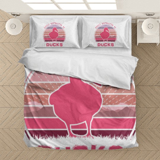 Easily Distracted By Ducks Pink Bedding Sets