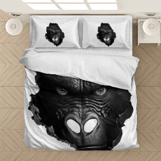 Gorilla Face Wall Animal Print Animal Bedding Sets