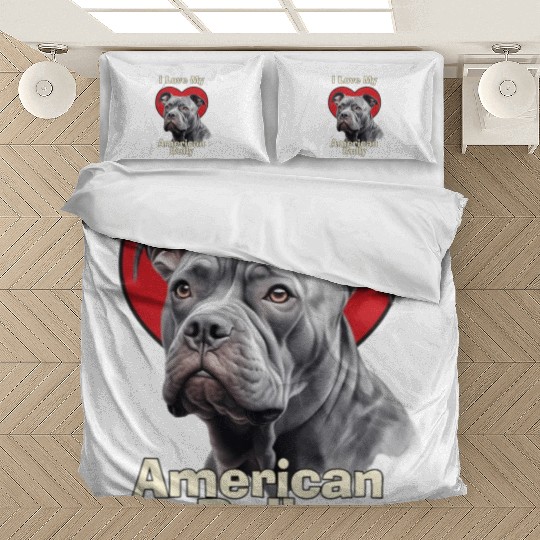 I Love My American Bully Puppy Dog Bedding Sets