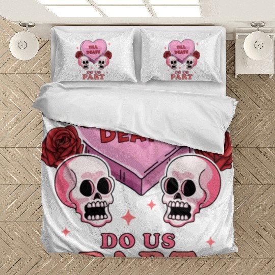 Till Death Do Us Part Skeleton Skull Valentine s Bedding Sets