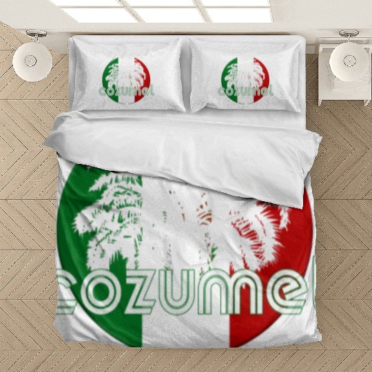 Cozumel Mexico Flag Native Palm Tree Mexican Bedding Sets