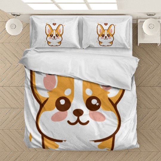 Kawaii Corgi Dog Lover Puppy Retro Bedding Sets