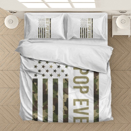Best Pop Ever Us American Flag Camo For Fathers Bedding Sets