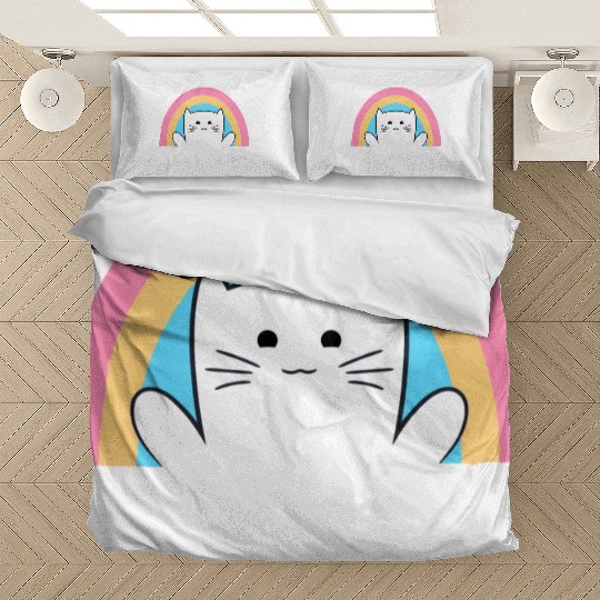 I Hate Everyone Equally Funny Cat Lover Rainbow Bedding Sets