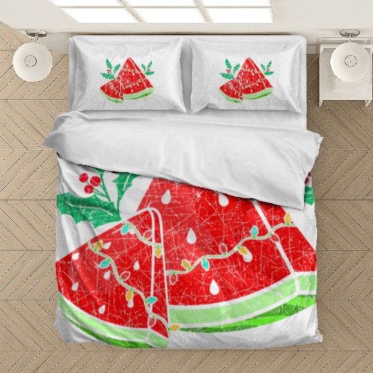 Christmas Watermelon Tropical Summer Christmas In Bedding Sets
