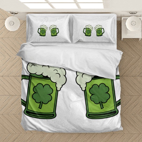 Drinking Green Beer Boobs Shamrock Irish Patric Bedding Sets