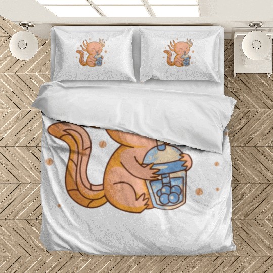Bobalotl Bubble Tea Lover Boba Tea Drinker Axolotl Bedding Sets