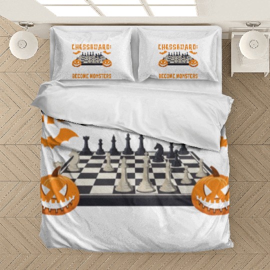 Chess Halloween Trick Or Treat Chess Board Game Bedding Sets