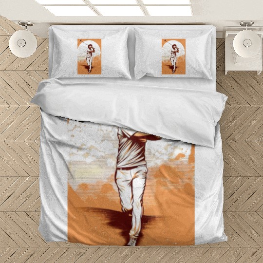 Golfer Afro Man Golf Player African American Bedding Sets