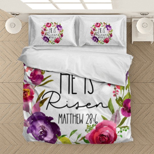 He Is Risen Floral Easter For Christiann Mom Bedding Sets
