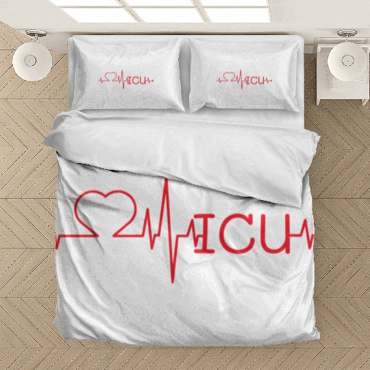 Love Icu Heart Beat Doctor Nurse Hospice Workers Bedding Sets